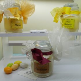 cod.CND898 Candela in barattolo di vetro h cm.8,5 - 3 profumazioni assortite