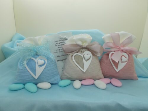 Sacchettino Light cm.10x12 a scelta nei colori beige cielo rosa antico