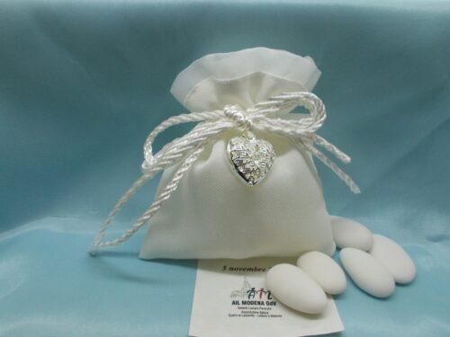 Bomboniera sacchettino in cotone brilla con cuore