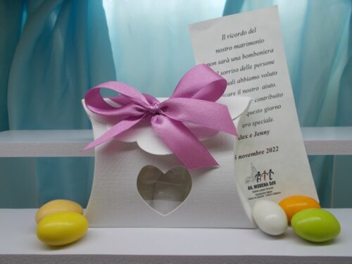 Scatolina pconfetti busta rettangolare con cuore