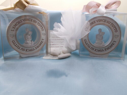 Bomboniera coppia sposi con led + box -disponibili 23 pezzi