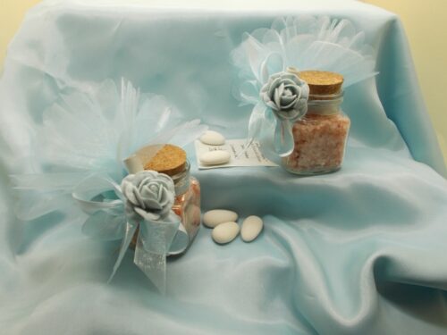 vasetto in vetro con tappo in sughero cm.5x7 fornibile anche con il sale rosa