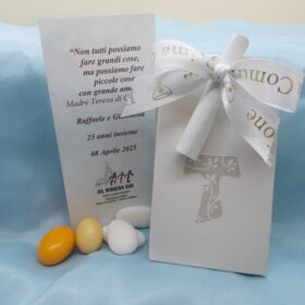 cod.BTNTAU Porta confetti TAU in cartoncino bicolore cm.10x6