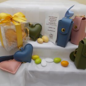 cod.PCH12A Porta chiavi eco cuore e bag - colori assortiti