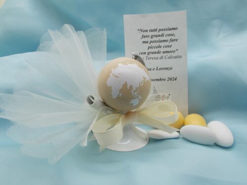 Bomboniera Travel-mappamondo in legno