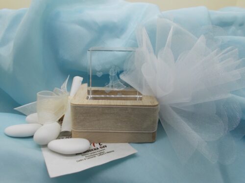 Bomboniera Lampo cubo crystal sposi con led